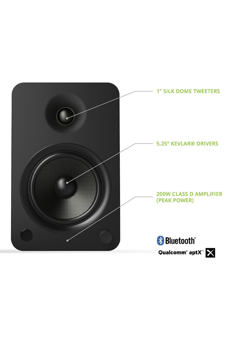 YU6 Powered Bookshelf Speakers with Built-In Bluetooth - Pair, Alternate, color, Matte Black