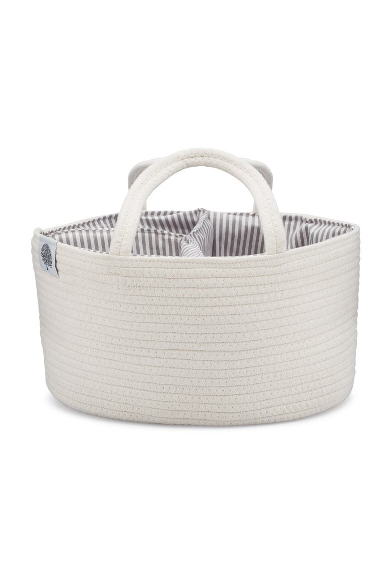 Rope Diaper Caddy, Main, color, White