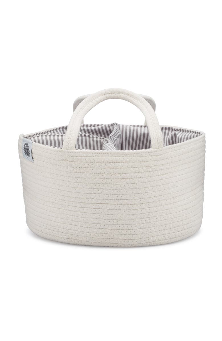 Parker Baby Co. Rope Diaper Caddy, Main, color, White