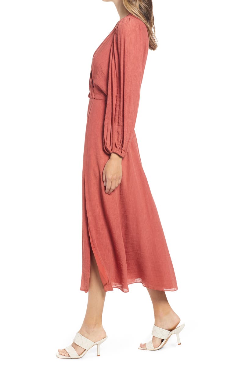 Halogen Long Sleeve Chiffon Midi Dress | Nordstrom Halogen Long Sleeve Chiffon Midi Dress | Nordstrom