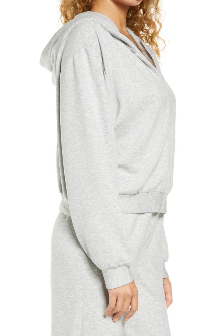 Fleece Zip Hoodie, Alternate, color, GREY PEARL HEATHER
