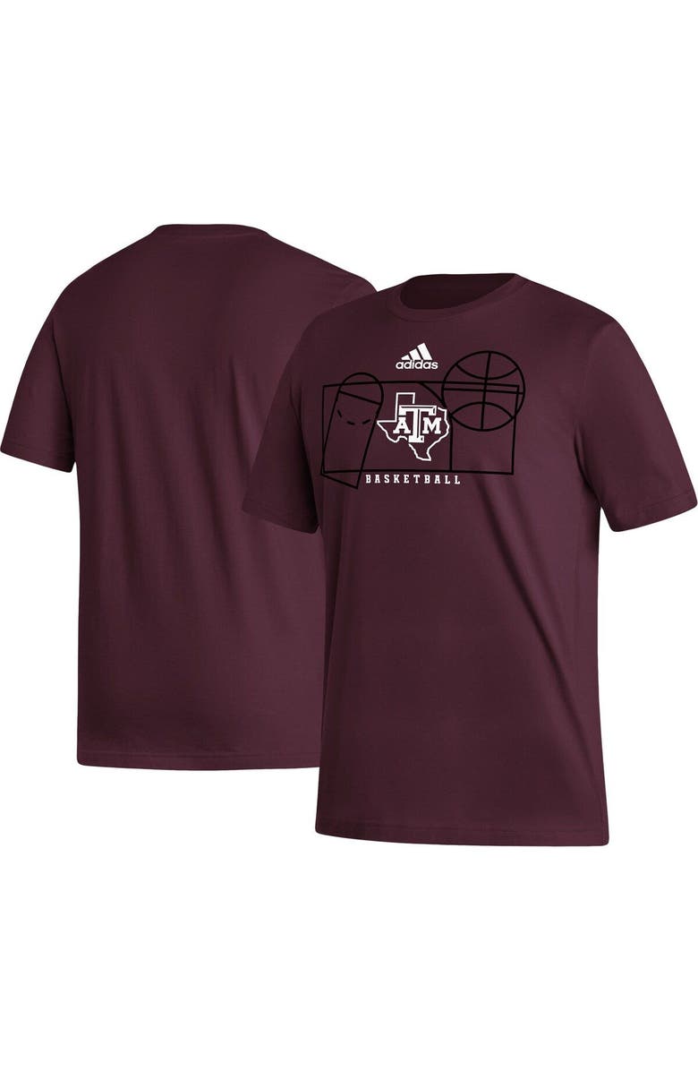 adidas Men's adidas Maroon Texas A&M Aggies Basketball Court Fresh T-Shirt, Main, color,