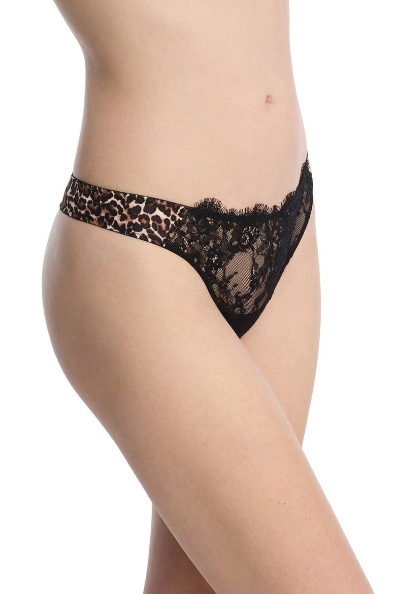 Entice Thong, Alternate, color, BLACK LEOPARD PRINT