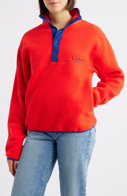 L.l.bean Classic Fleece Half Snap Pullover In Red