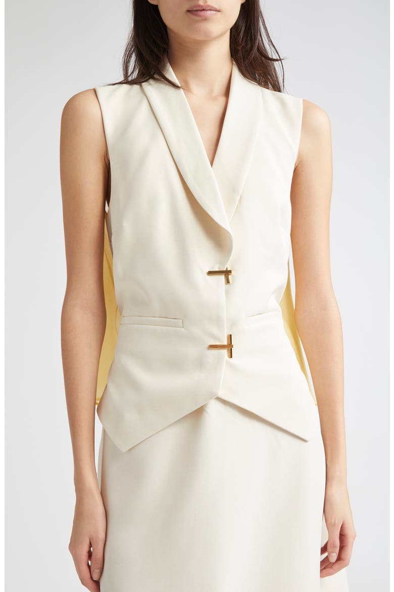Tailored Handkerchief Hem Dress, Alternate, color, IVORY / CORNSILK