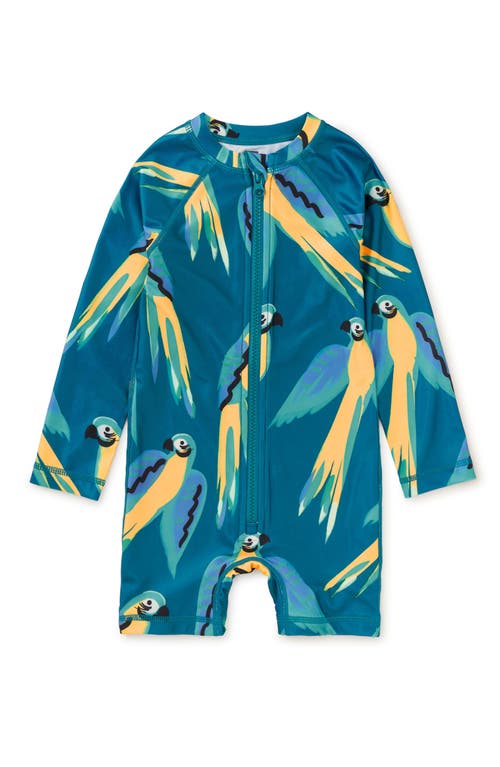 Tea Collection Rash Guard Baby Swimsuit In Tiled Turtles