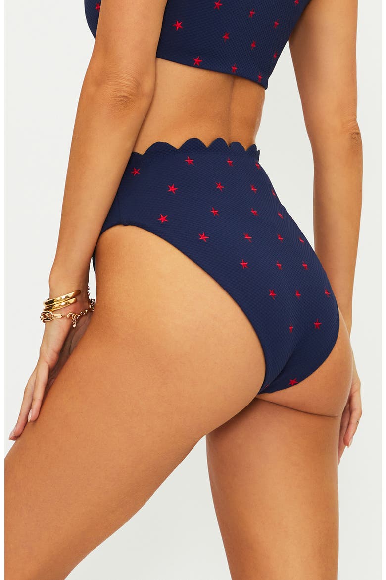 Nessa High Waist Bikini Bottoms, Alternate, color, STAR SPANGLED SEAS