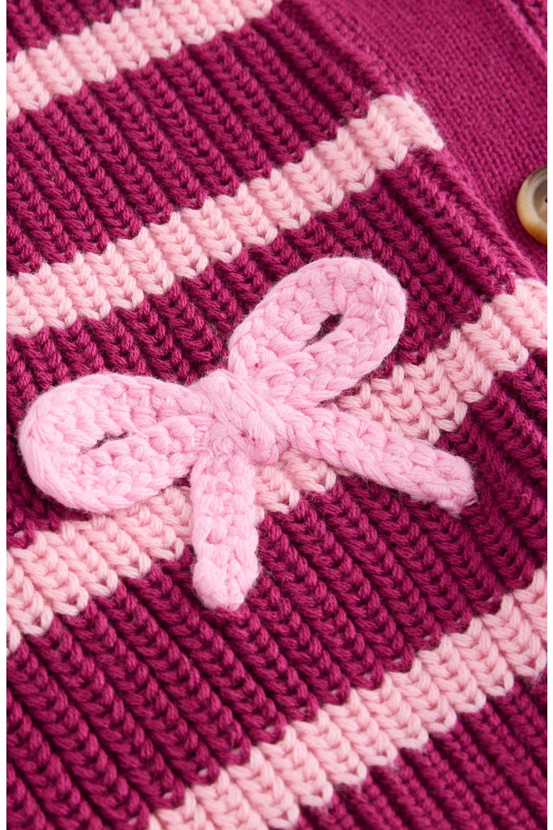 Kids' Bow Detail Stripe Cardigan, Alternate, color, PINK