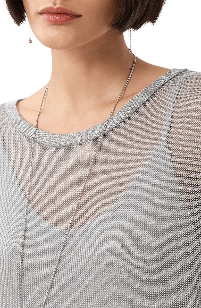 AllSaints Thea Sparkle Sheer Cotton Blend Maxi Dress, Alternate, color, 