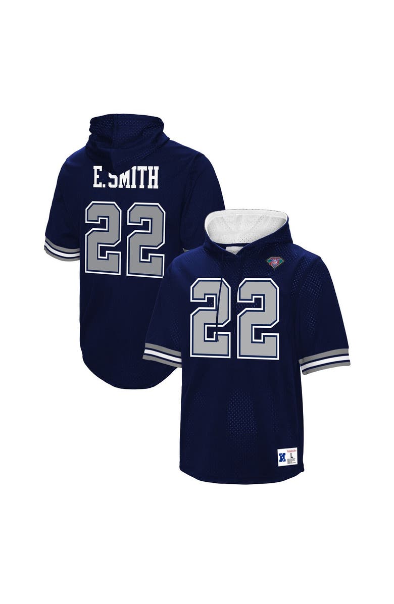 Mitchell & Ness Men's Mitchell & Ness Emmitt Smith Navy Dallas Cowboys Retired Player Mesh Name & Number Hoodie T-Shirt, Main, color, Navy