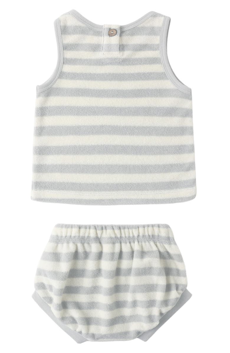 QUINCY MAE Kids' Stripe Terry Cloth Tank & Shorts Set, Alternate, color, Sky