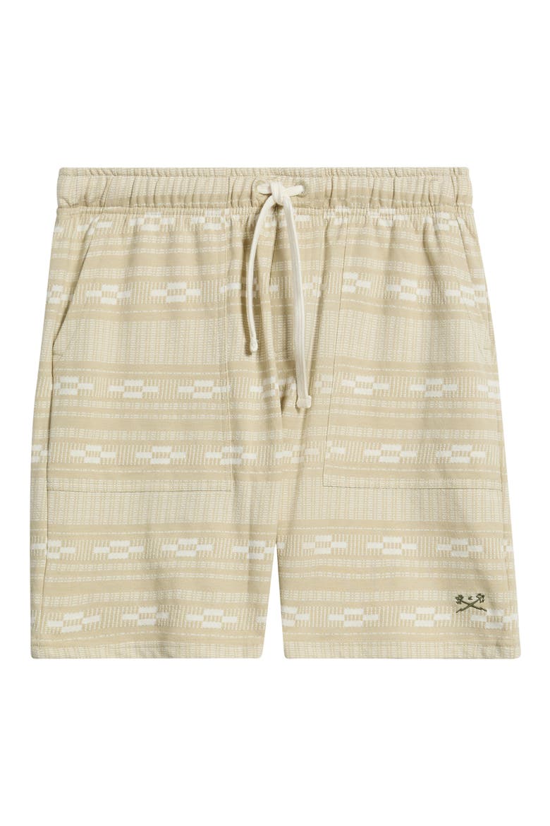 Cyrus Stripe French Terry Drawstring Shorts, Alternate, color, MOSS/ WHITE