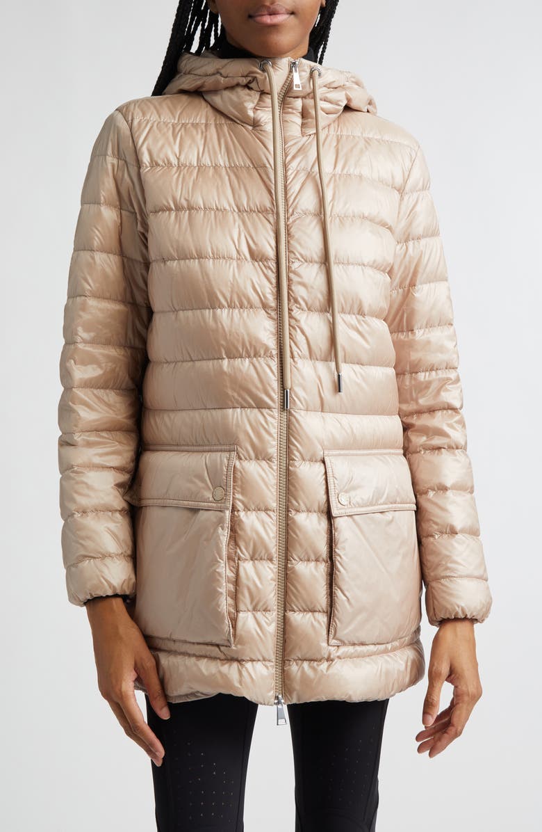 Moncler Jasmin Quilted Hooded Down Puffer Parka, Main, color, Neutral