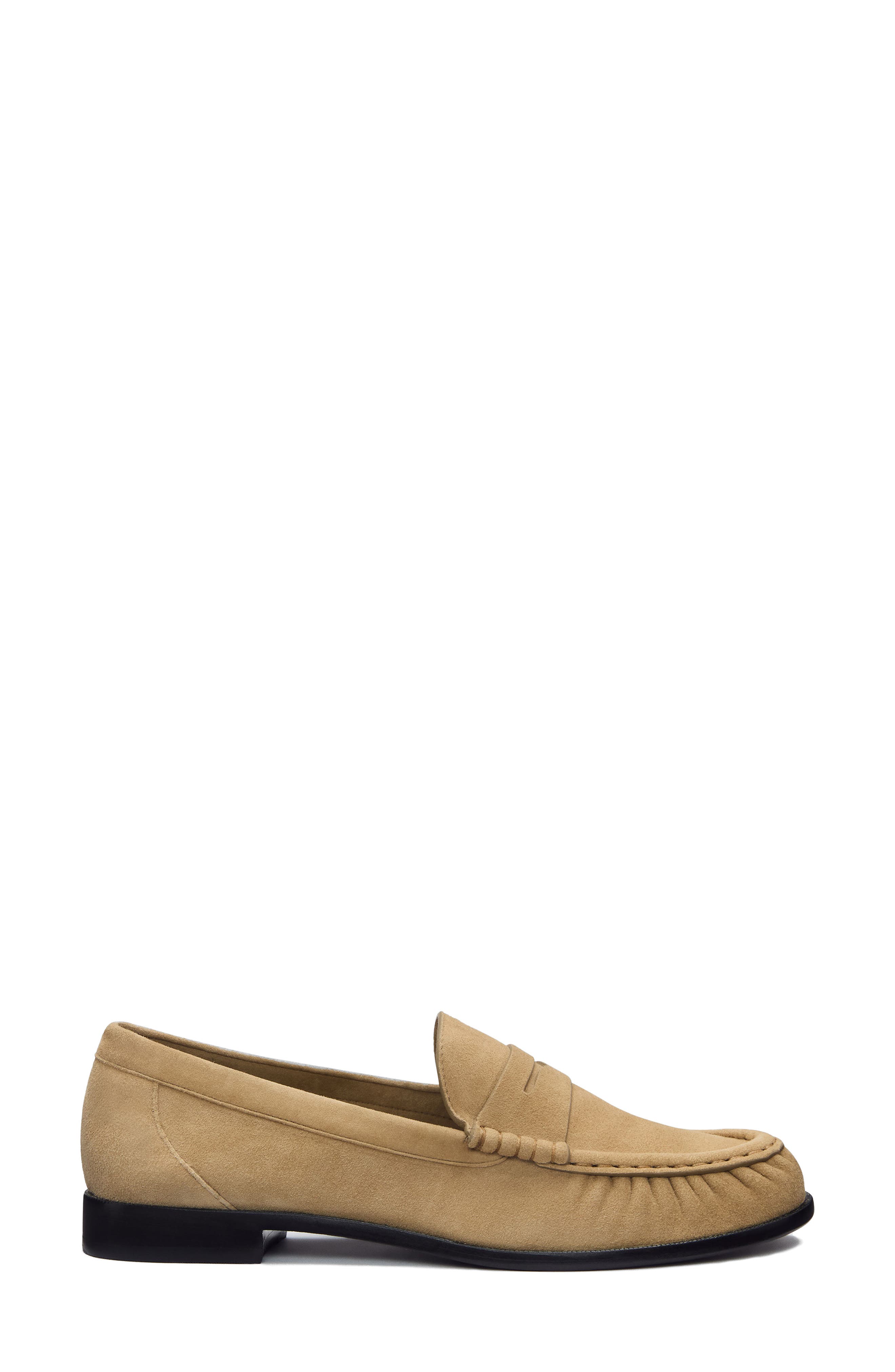 Reformation Francine Ruched Loafer, Alternate, color, Hazel Suede