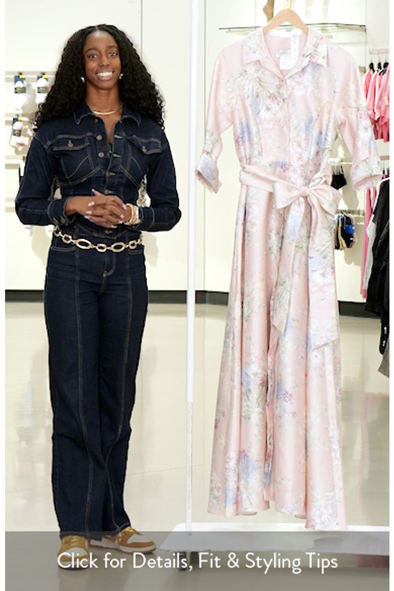 Sabine Floral Print Satin Gown video