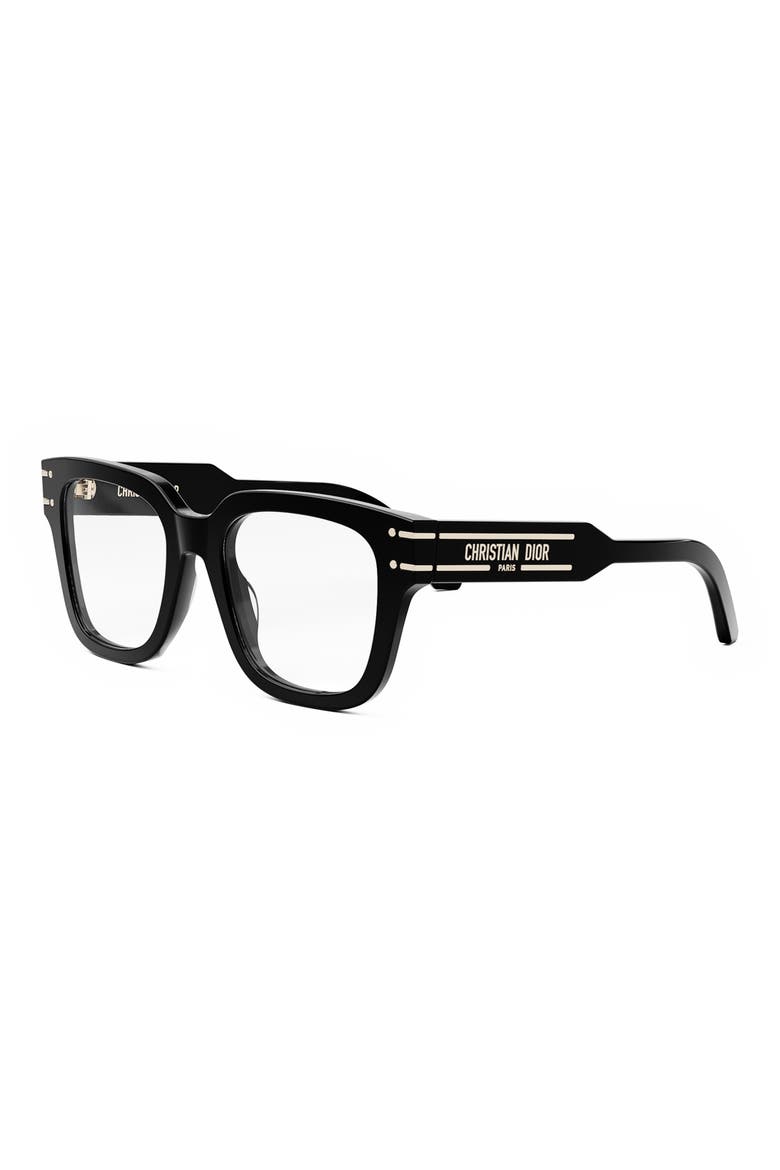 'DiorSignatureO S1I 52mm Blue Light Blocking Glasses, Alternate, color, SBLK
