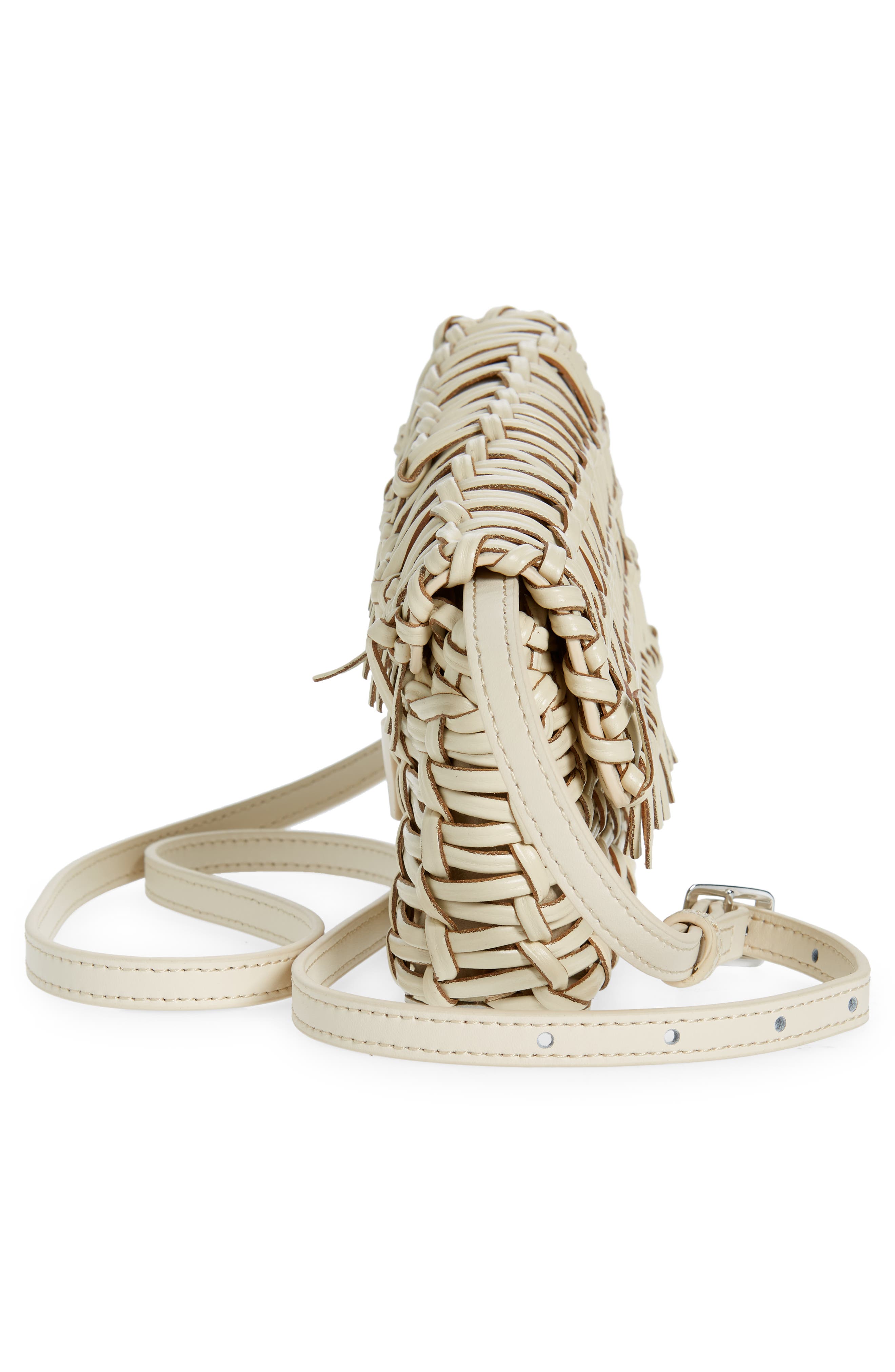 STAUD Acute Woven Leather Crossbody Bag, Alternate, color, 
