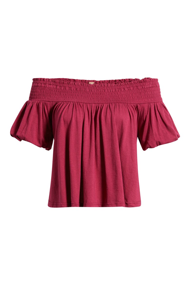 Mabel Off the Shoulder Top, Alternate, color, SANGRIA