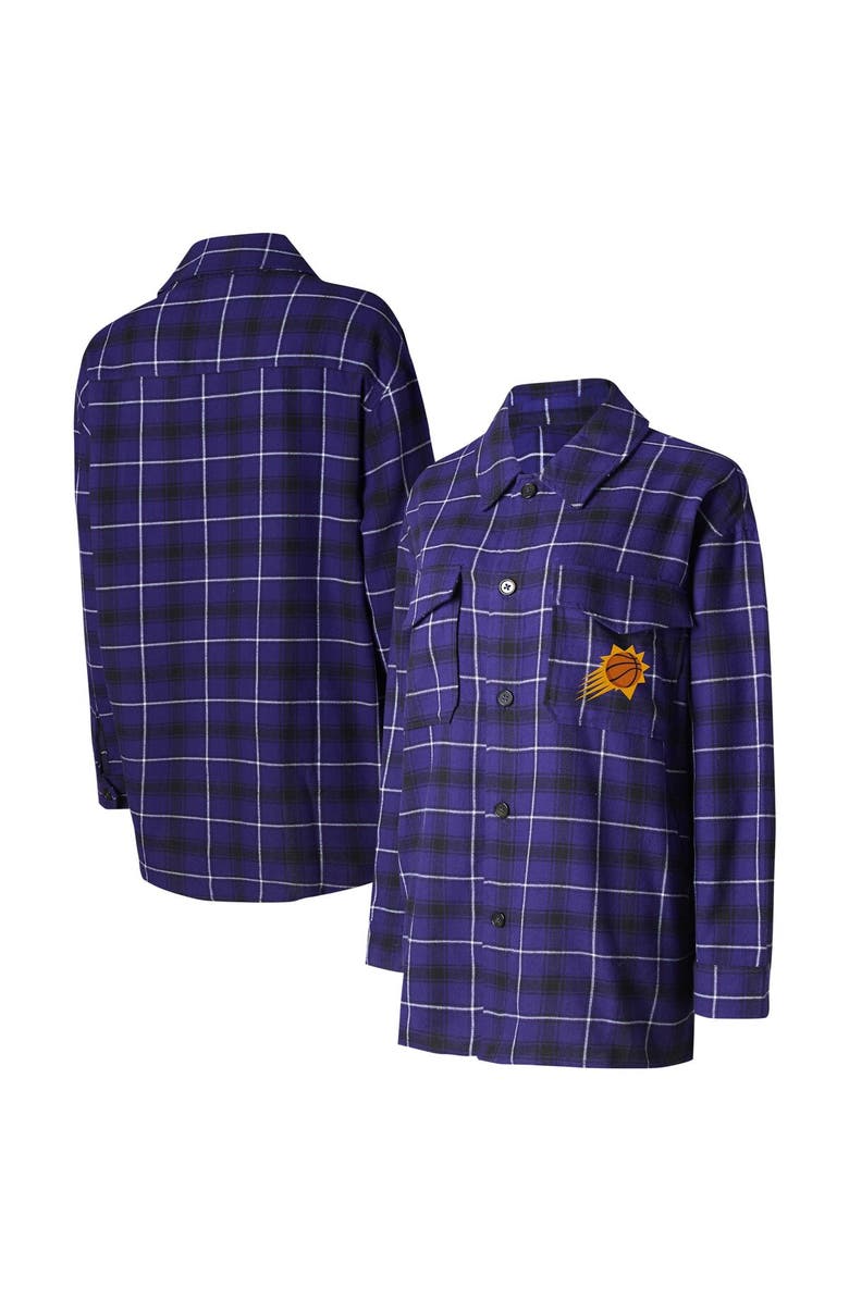 College Concepts Women's College Concepts Purple/Black Phoenix Suns Boyfriend Button-Up Nightshirt, Main, color, Purple