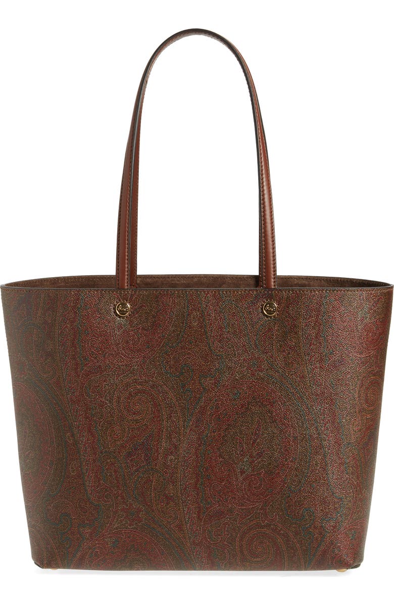 Etro Large Paisley Essential Shopper, Main, color, Brown/ Red