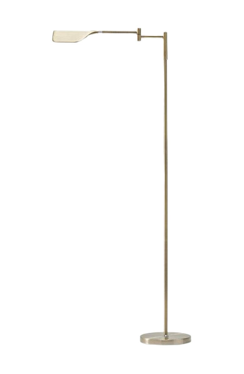 Brightech Leaf 53" Industrial LED Task Floor Lamp with Metal Empire Shade, 3-Way Dimming, Main, color, Antique Brass