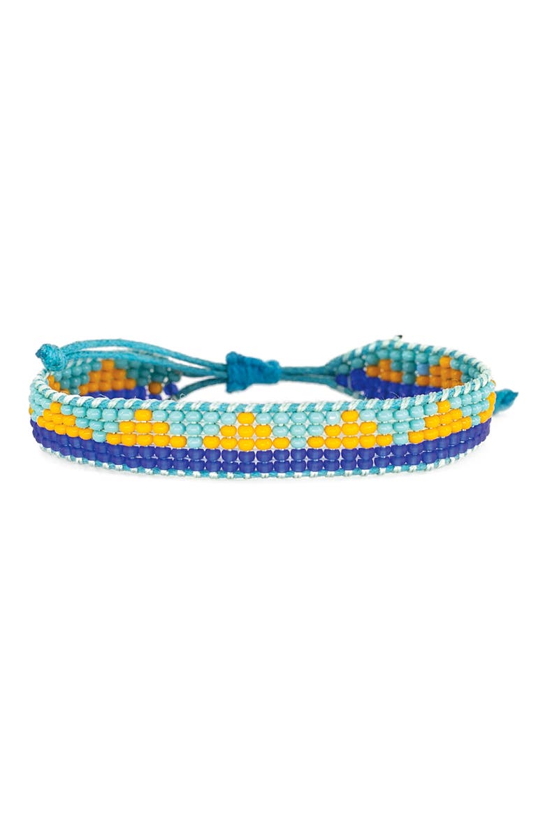 Triangle Beaded Bracelet, Main, color, SAPPHIRE/ ORANGE