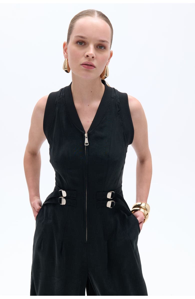 Nocturne Bomber Neck Jumpsuit, Alternate, color, 