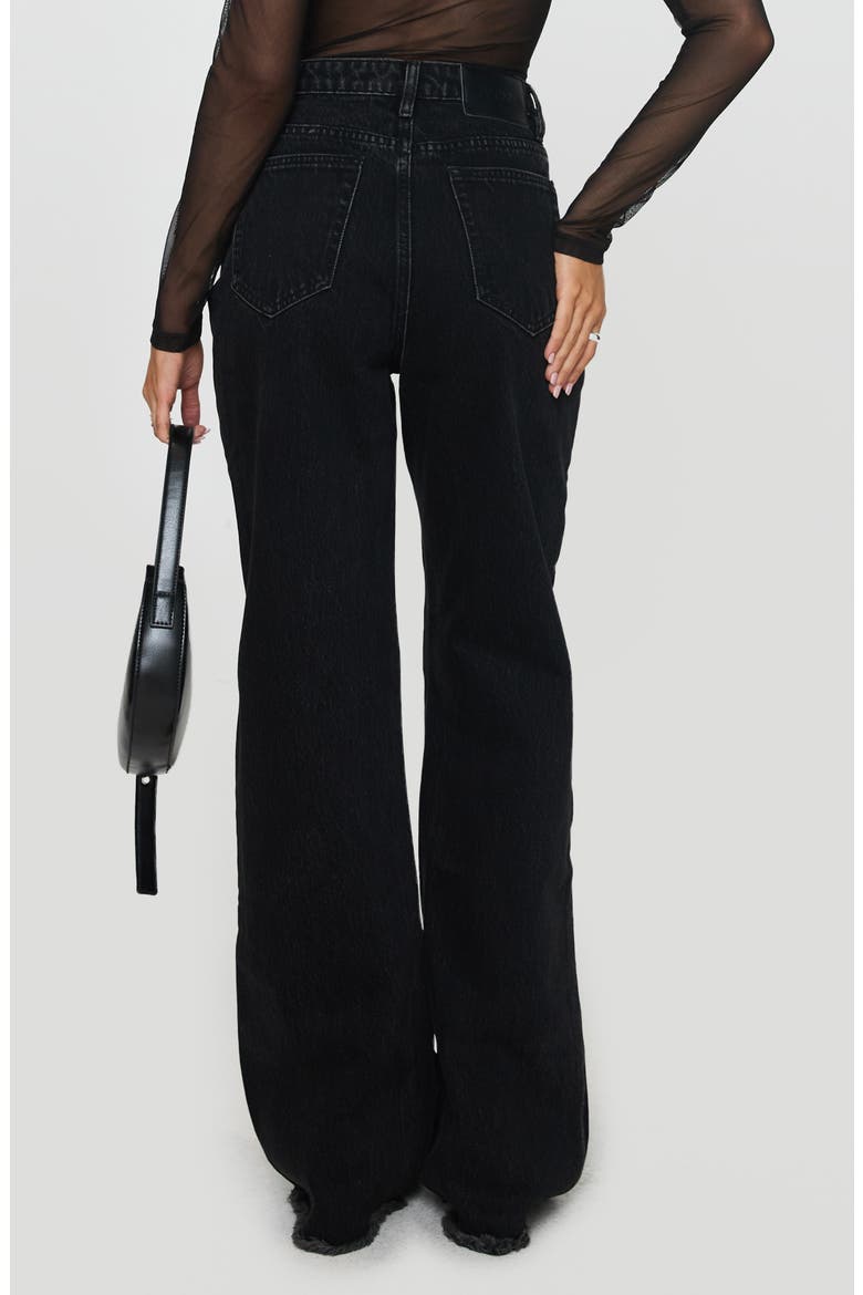 Carey High Waist Wide Leg Denim Jeans, Alternate, color, BLACK