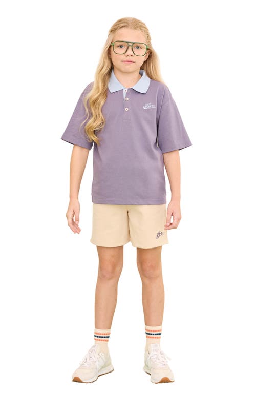 The Sunday Collective Kids' Play Organic Cotton Polo In Purple