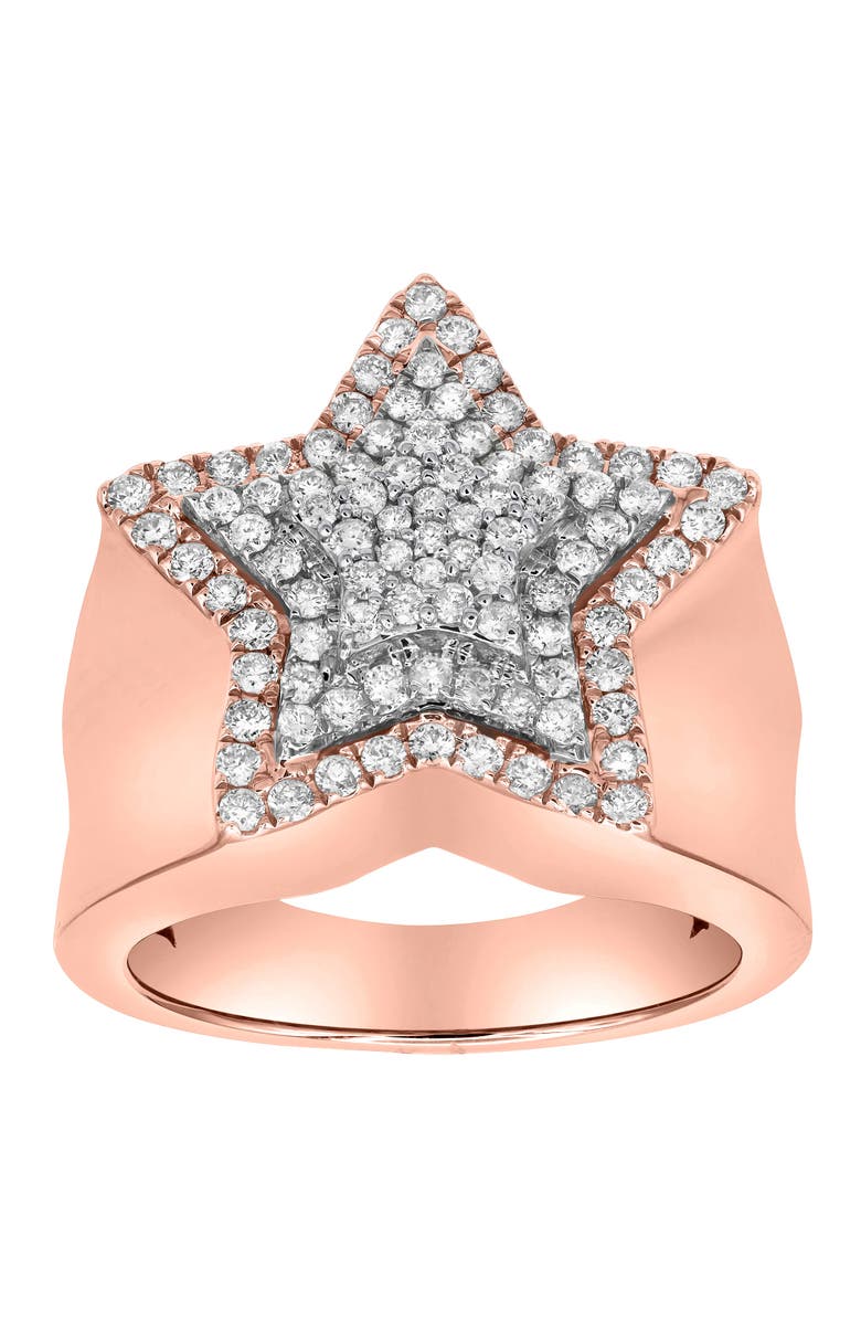 LuvMyJewelry Star Studded Bling 14K Rose Gold 3 Layered Star Ring - 2.93 Ct, Main, color, 14K Rose Gold
