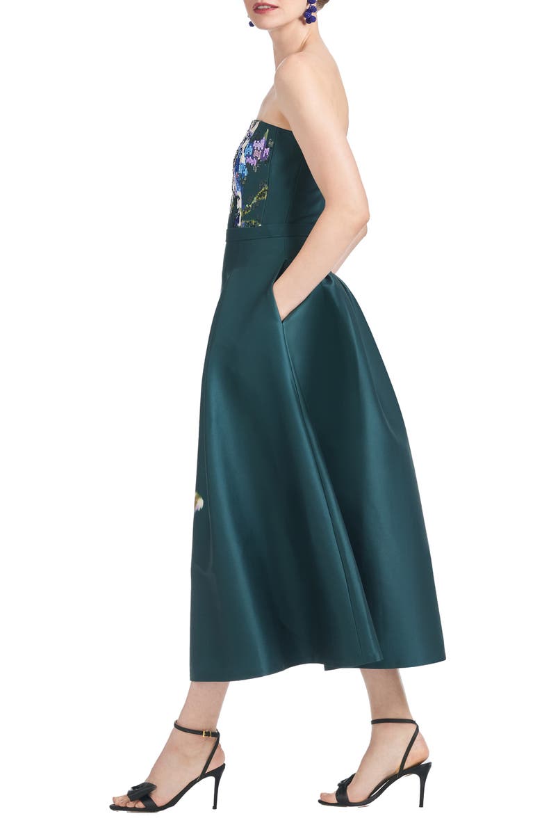 Sachin & Babi Shay Strapless Mikado Midi Cocktail Dress, Alternate, color, 