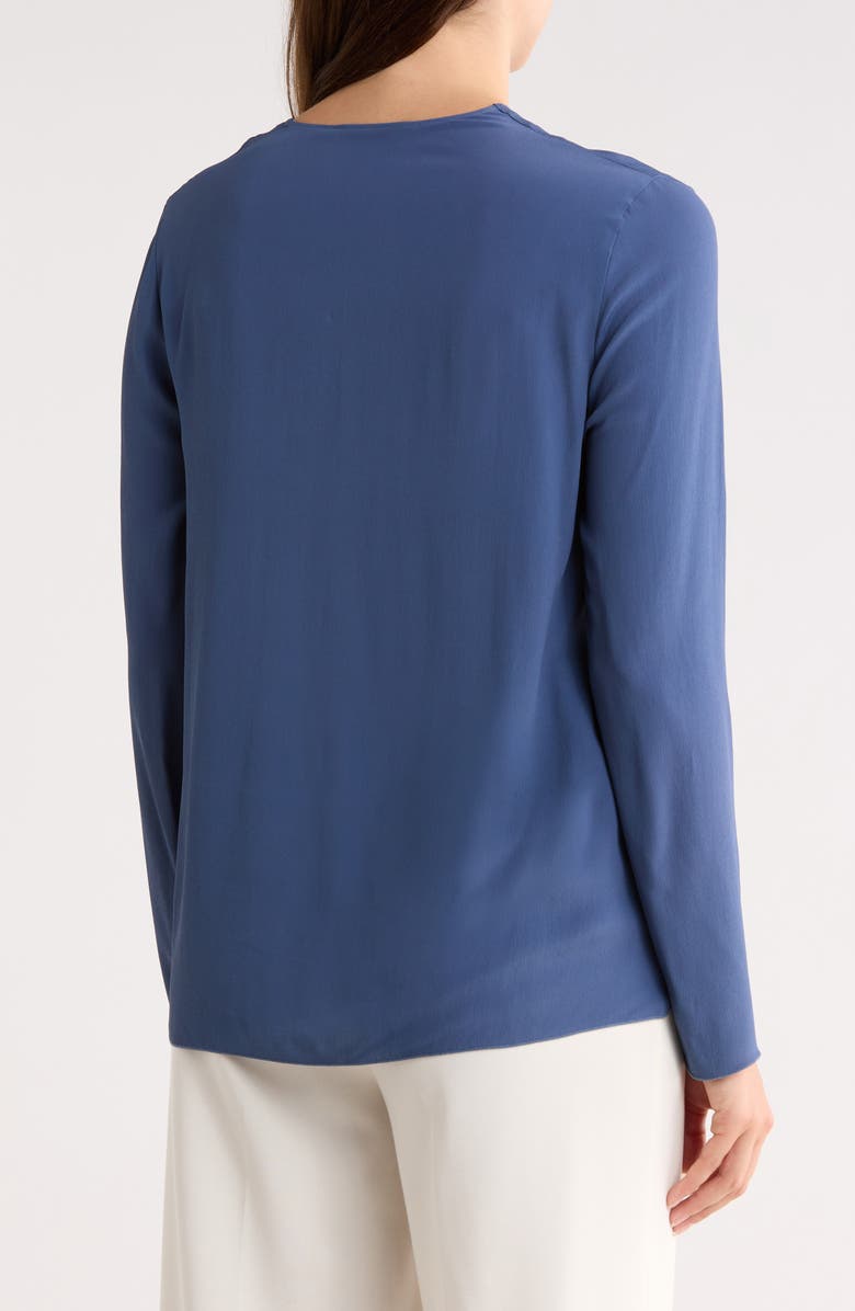 Longchamp Tie Neck Top, Alternate, color, Blue