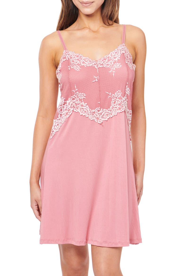 Pretty Lace Chemise, Main, color, ROSE