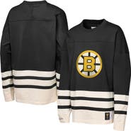Mitchell & Ness Youth Mitchell & Ness  Black Boston Bruins Chainstitch Heavyweight Long Sleeve Top