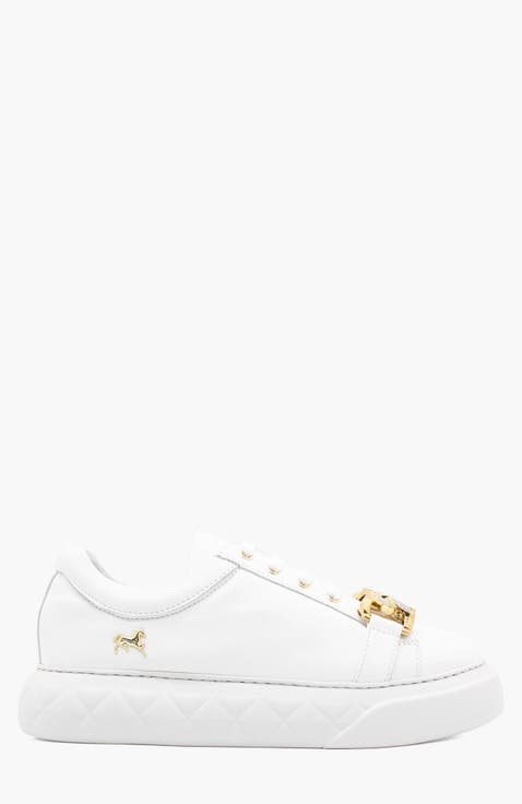 Golden Grace Leather Sneakers