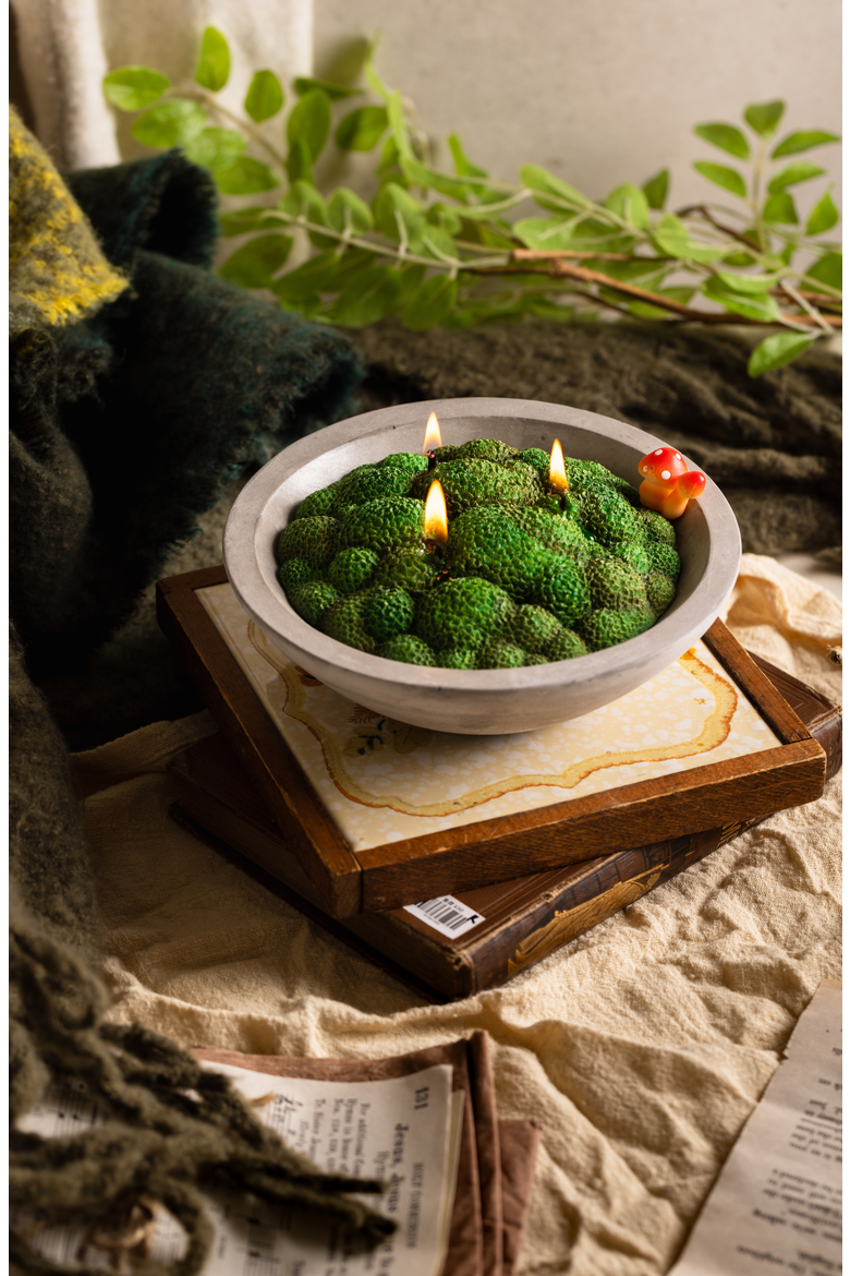 Forest Moss Candle Bowl, Alternate, color, Grass Moss