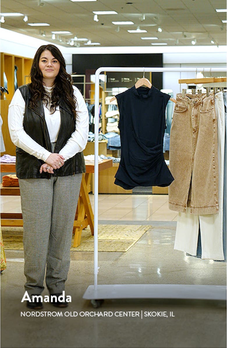 Draped Mock Neck Sleeveless Top, sales video thumbnail