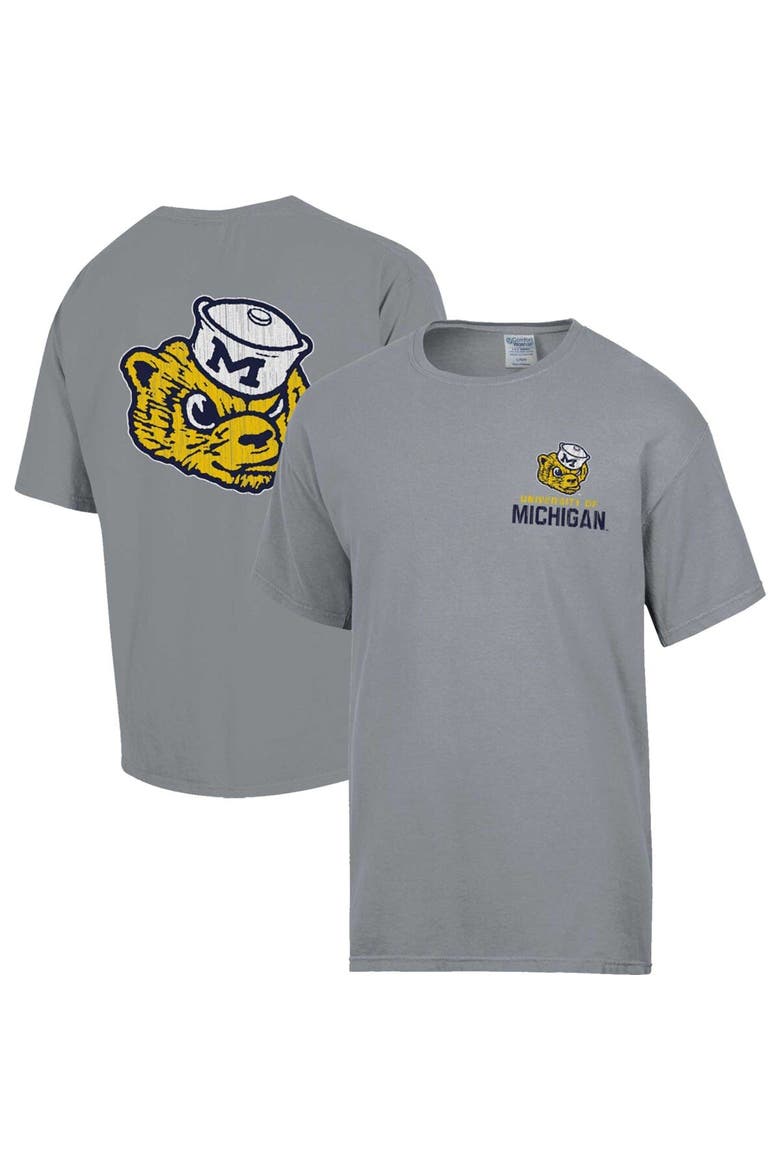 Men's Comfort Wash Graphite Michigan Wolverines Vintage Logo T-Shirt, Alternate, color, Graphite