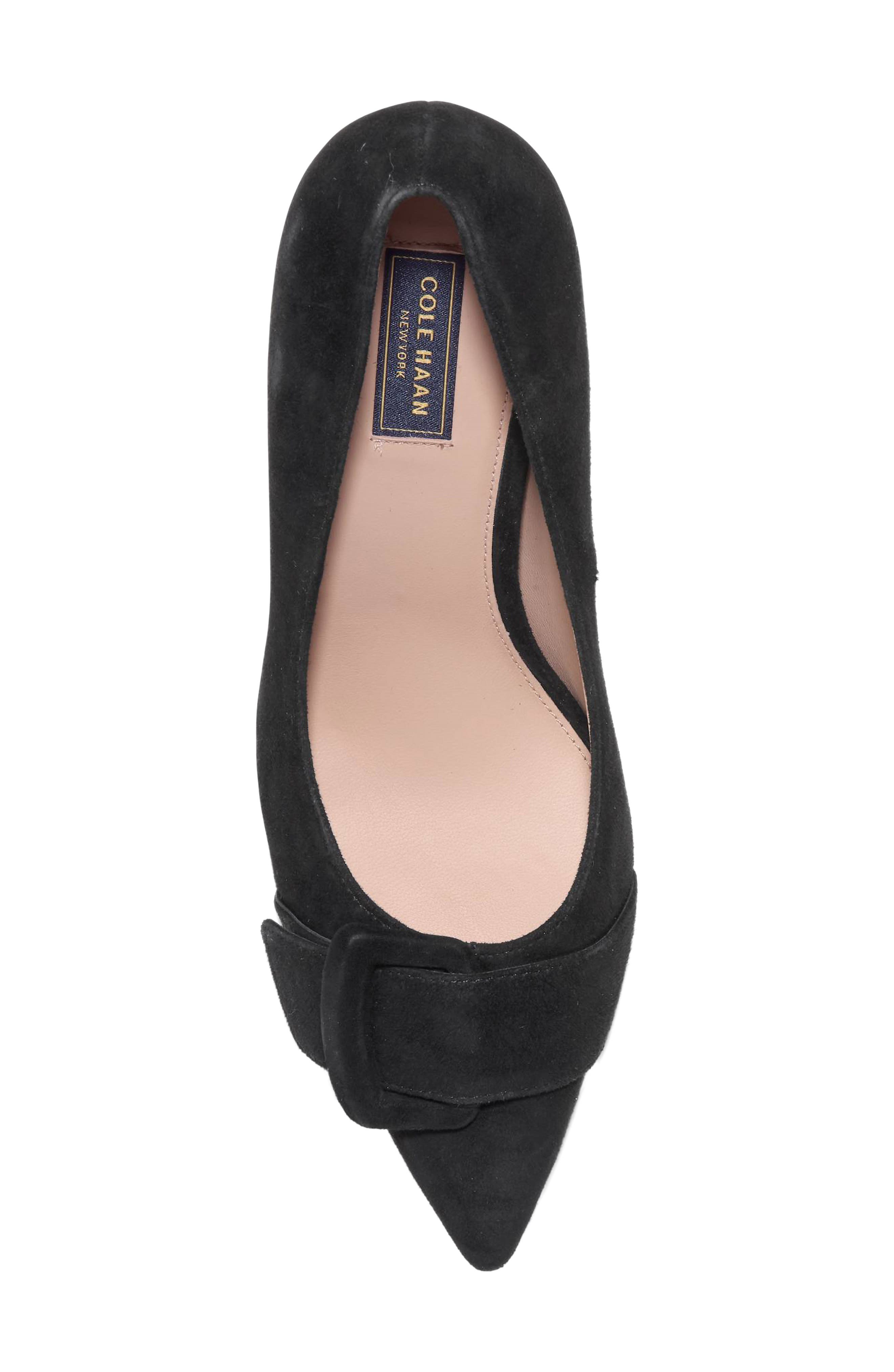 Fidela Pointed Toe Pump, Alternate, color, BLACK SUEDE / BLACK CROC PRINT