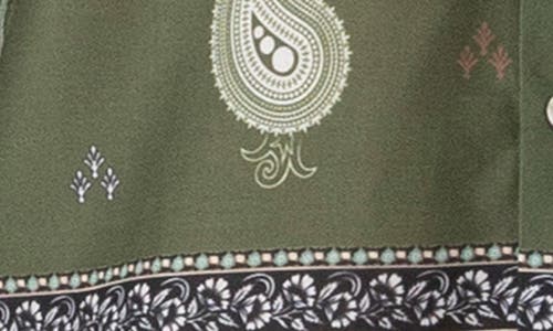 Raga Man Avi Paisley Button-up Shirt In Green