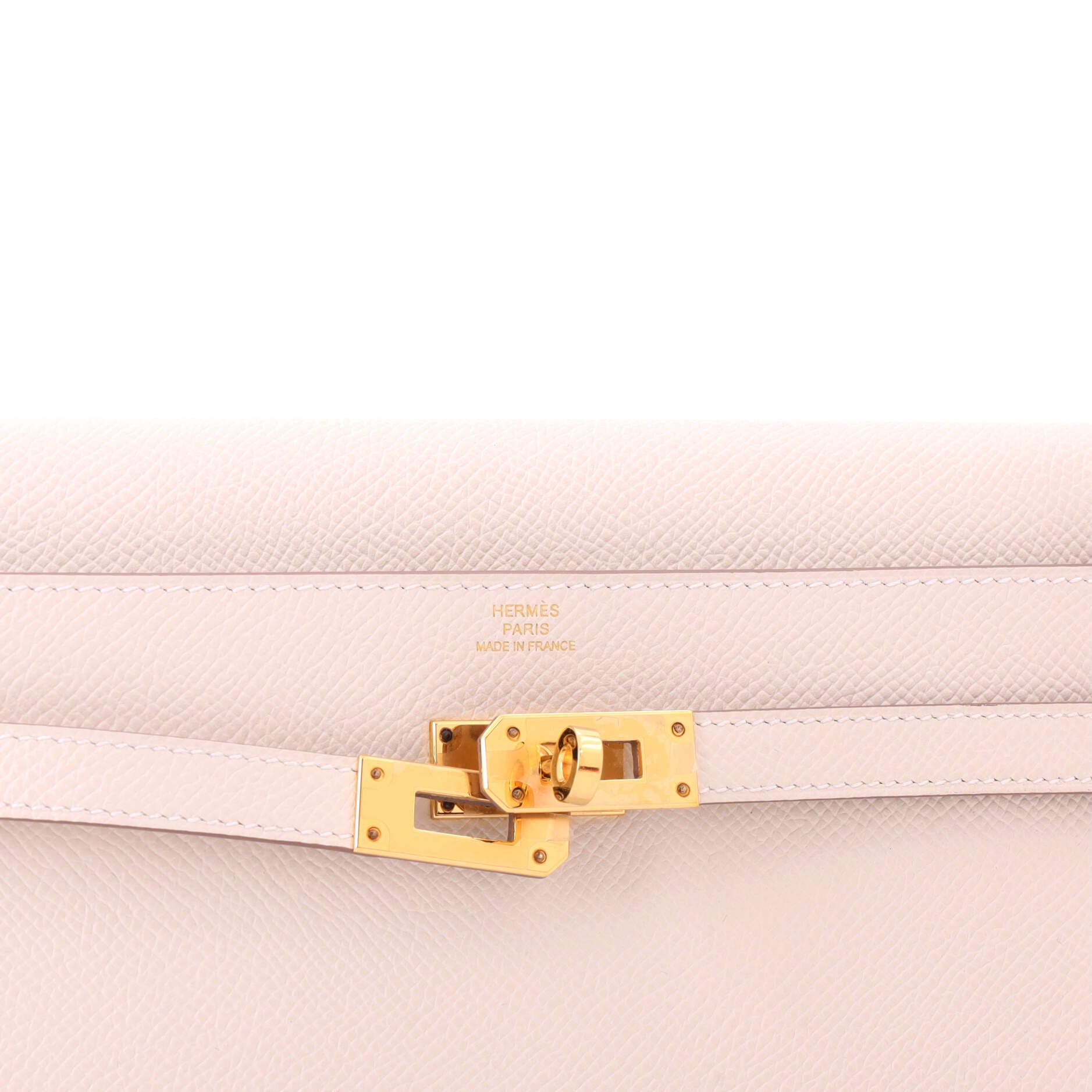 Pre-Owned Hermes Kelly To Go Wallet Epsom, Alternate, color, Craie