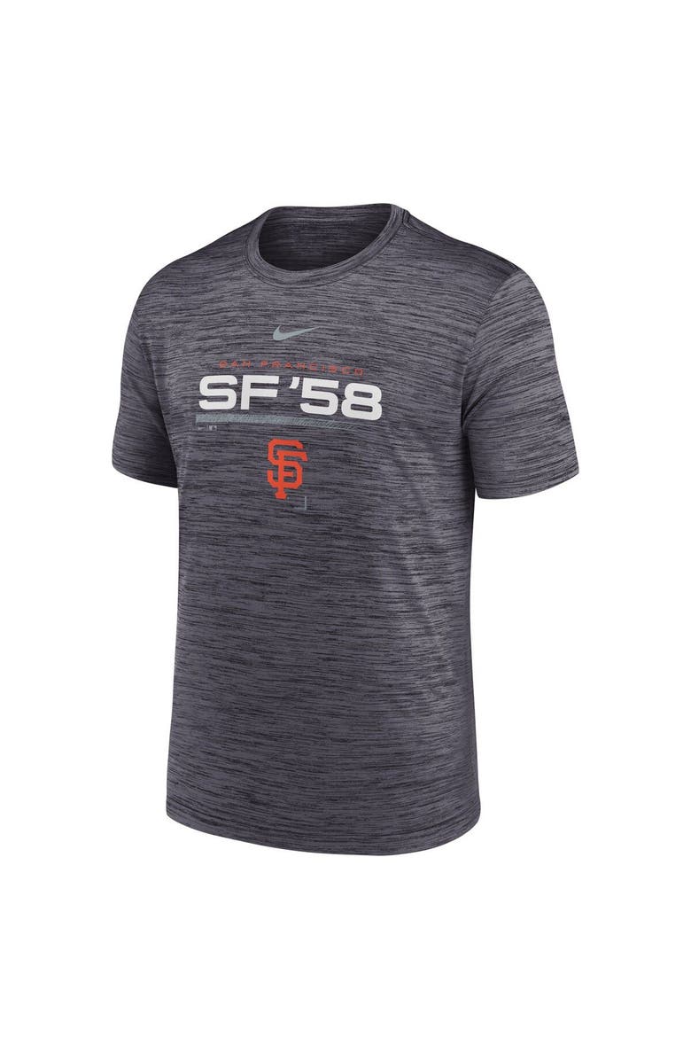 Nike Men's Nike Black San Francisco Giants Wordmark Velocity Performance T-Shirt, Alternate, color, Heather Black
