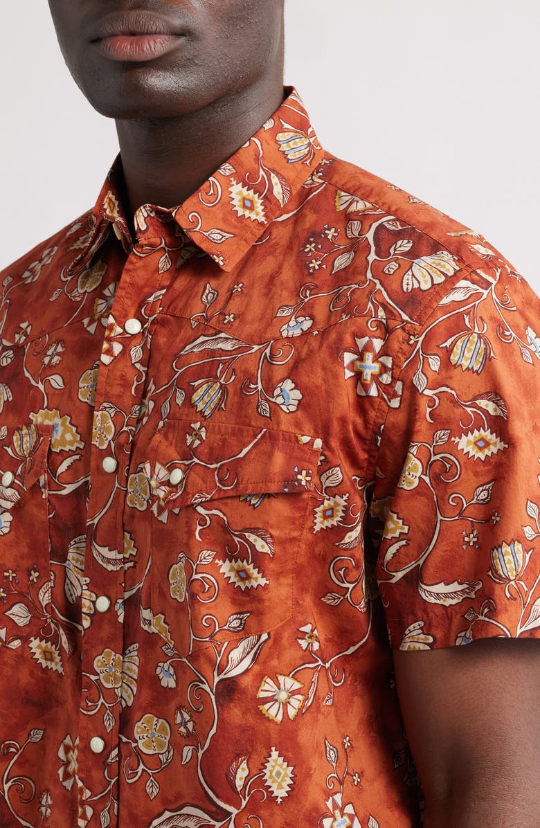 Pendleton Laramie Floral Short Sleeve Snap-Up Western Shirt, Alternate, color, 