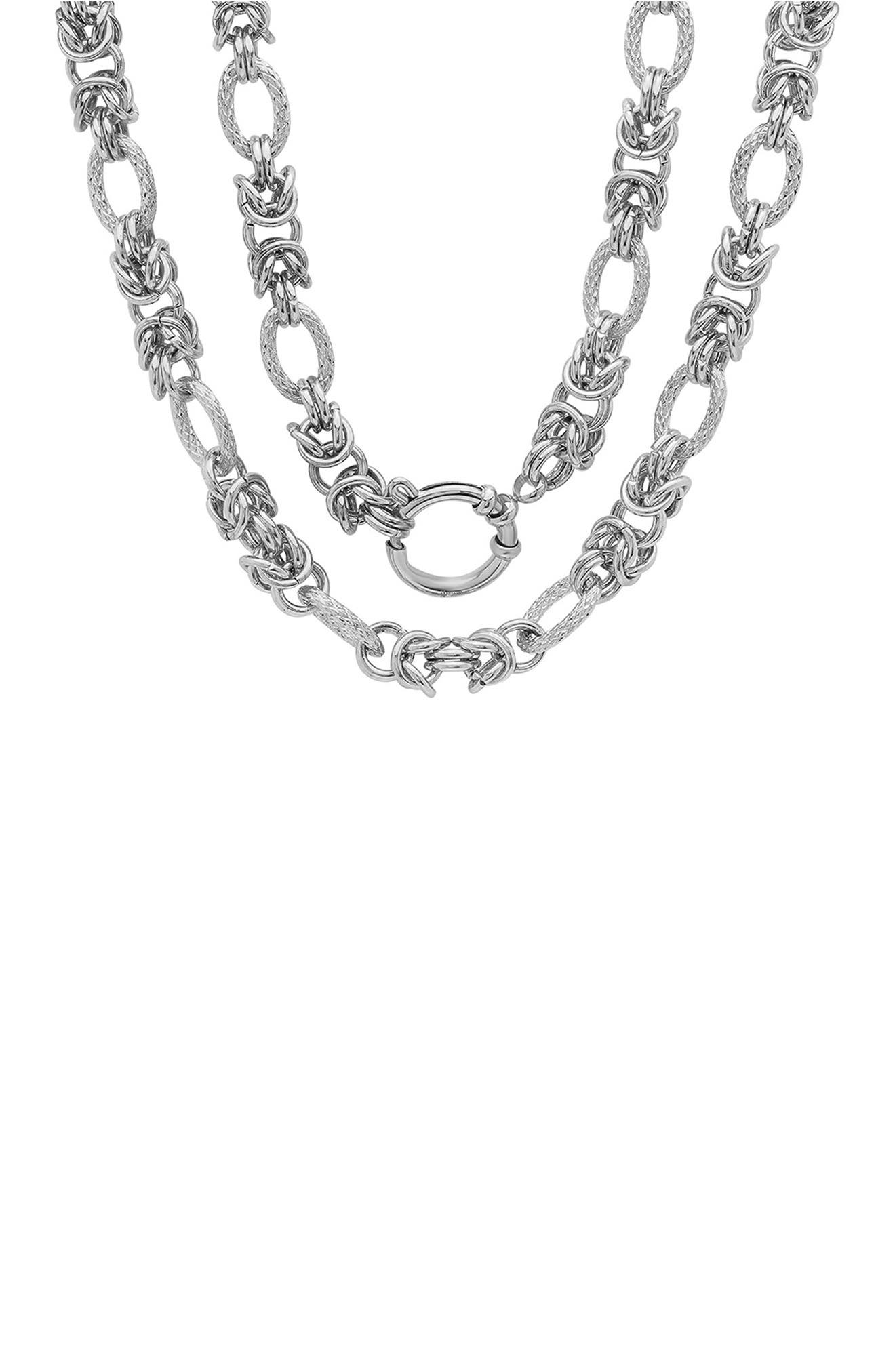 Stainless Steel Cluster Chain Necklace