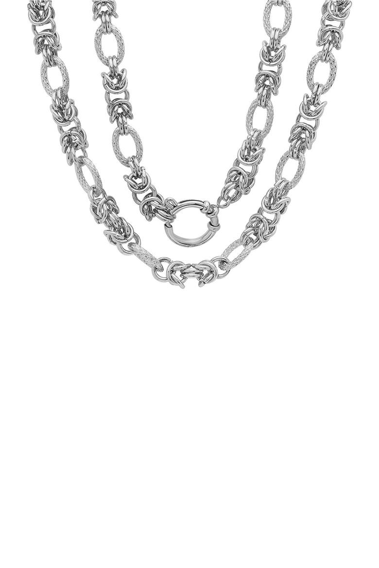 Stainless Steel Cluster Chain Necklace, Main, color, SILVER