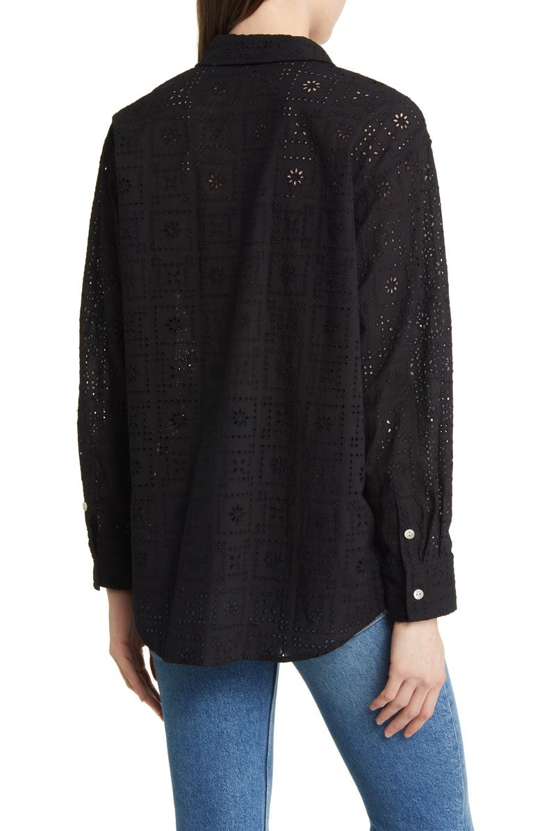 Rails Arlo Eyelet Cotton Button-Up Shirt, Alternate, color, 