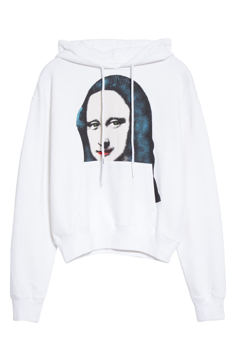 Off-White Monalisa Men's Graphic Cotton Hoodie, Alternate, color,