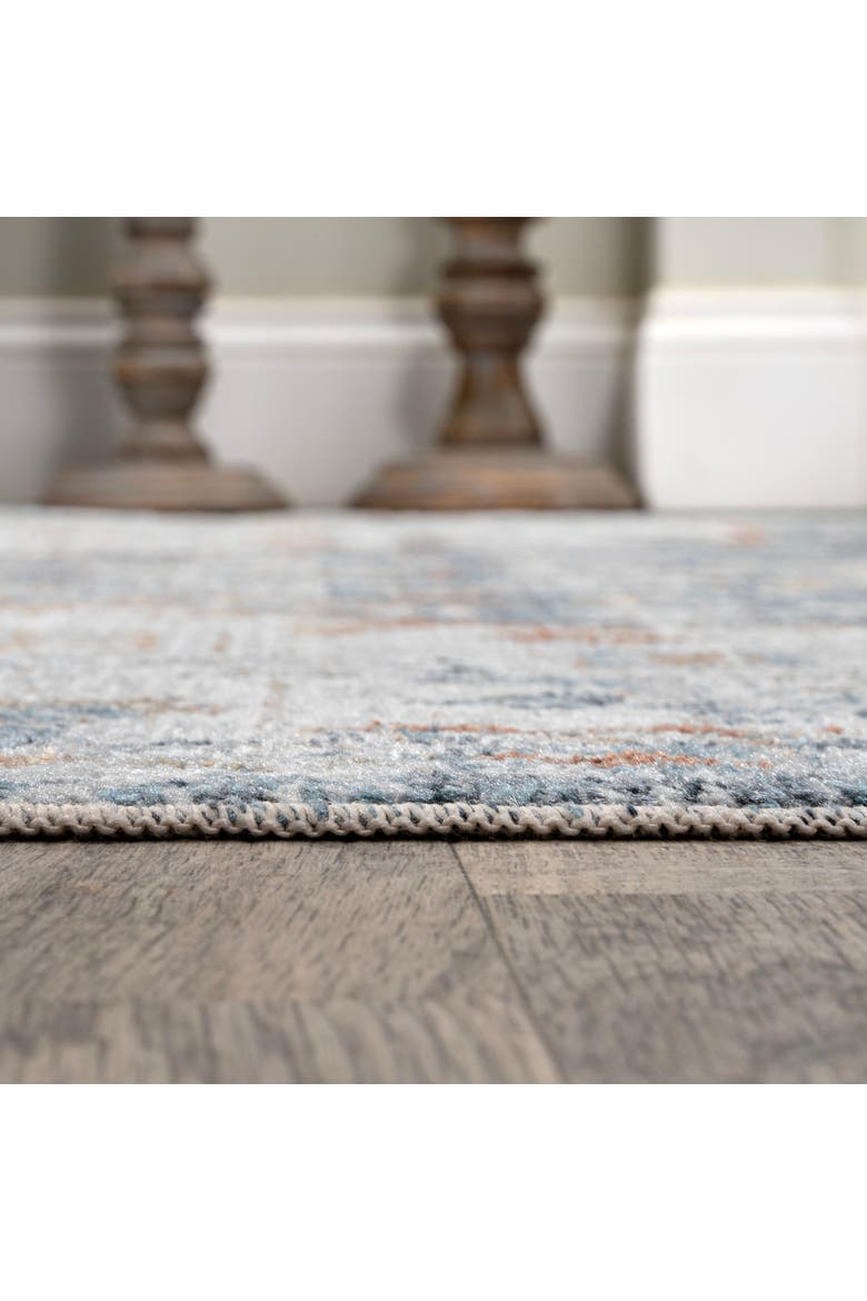 Shaemus Bohemian Medallion Low-Pile Machine-Washable Area Rug, Alternate, color, Cream/Blue/Terra