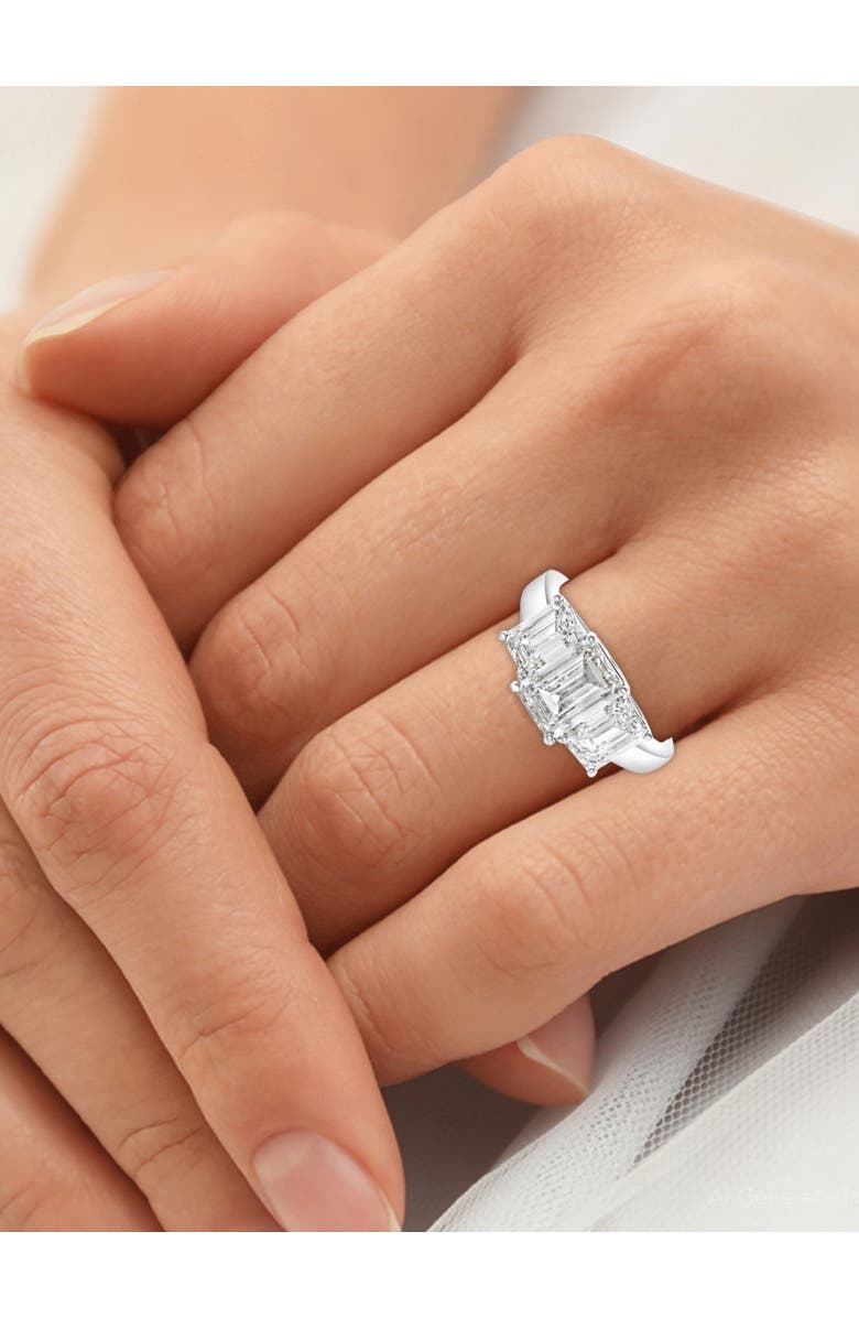 Bliss Diamond 3.55Ct TW Emerald Cut Three Stone Engagement Ring 14k Gold Lab Grown, Alternate, color, 