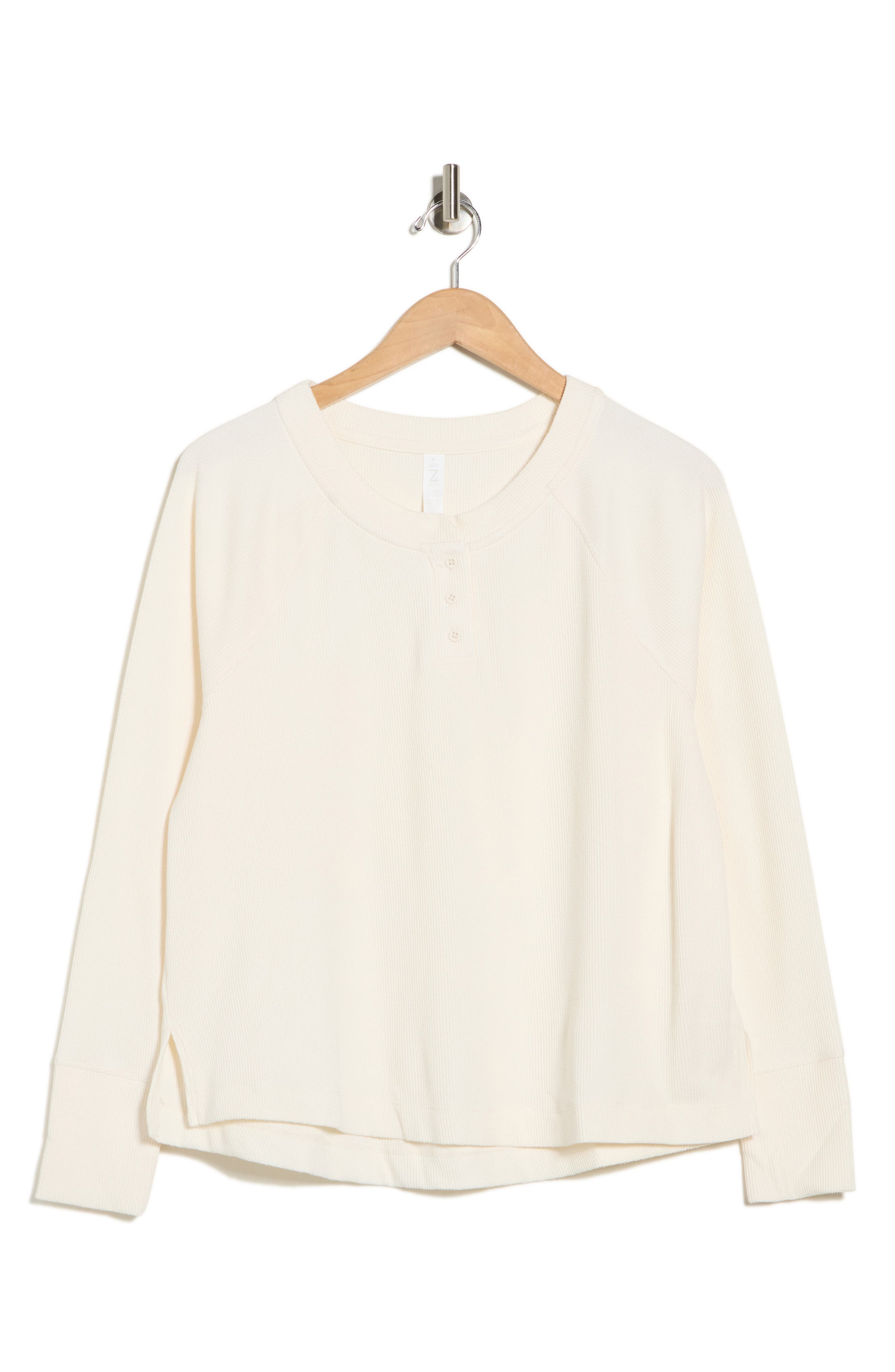 Z by Zella Zen Relaxed Long Sleeve Waffle Knit Henley